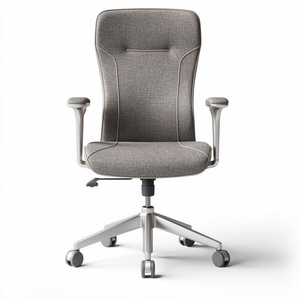 Ergonomic office chair with adjustable height and soft fabric upholstery