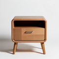 Wooden nightstand with one drawer and open storage space 45 x 45 x 40cm