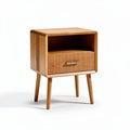 Wooden nightstand with storage drawer and open shelf 40 x 40 x 50cm