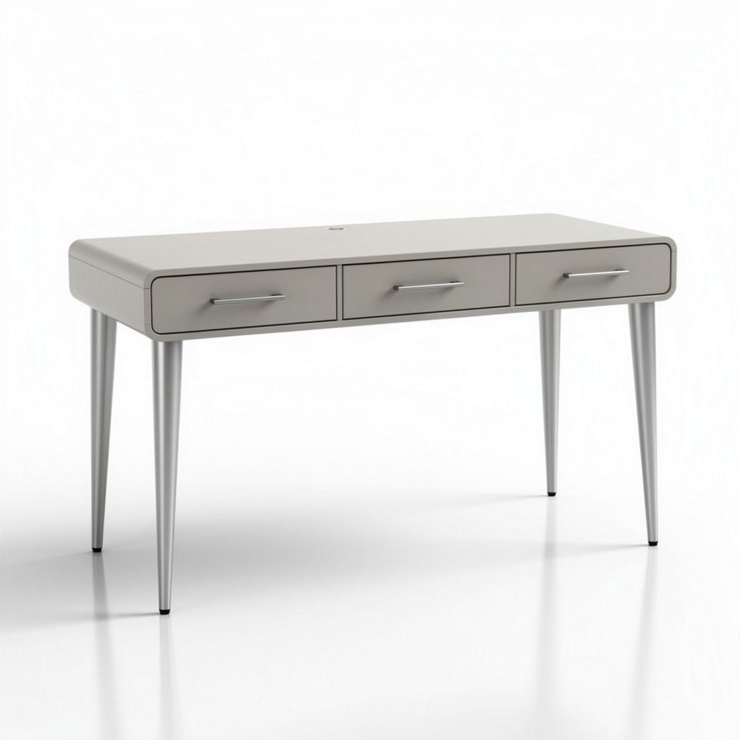 Modern writing desk with three drawers in gray color 120 x 60 x 75cm
