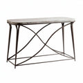 Marble top console table with metal frame in dark bronze 120 x 40 x 75cm