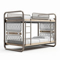 Metal bunk bed with wooden accents and built-in USB ports 200 x 100 x 160cm
