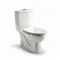 Two-piece elongated toilet with soft close seat and modern design 70 x 37 x 80cm