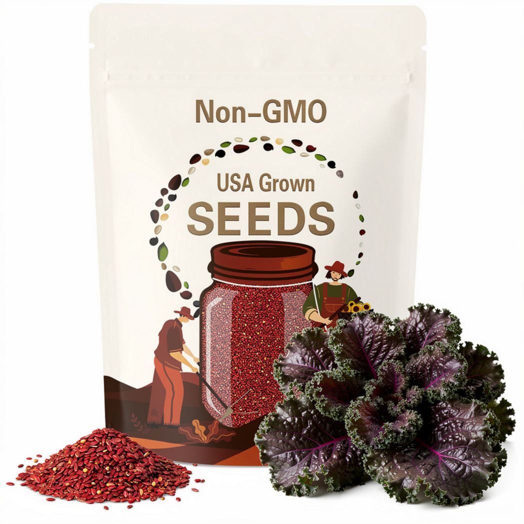 Red Kale Microgreen Sprouting Seeds, Heirloom, NON GMO, Country Creek Acres
