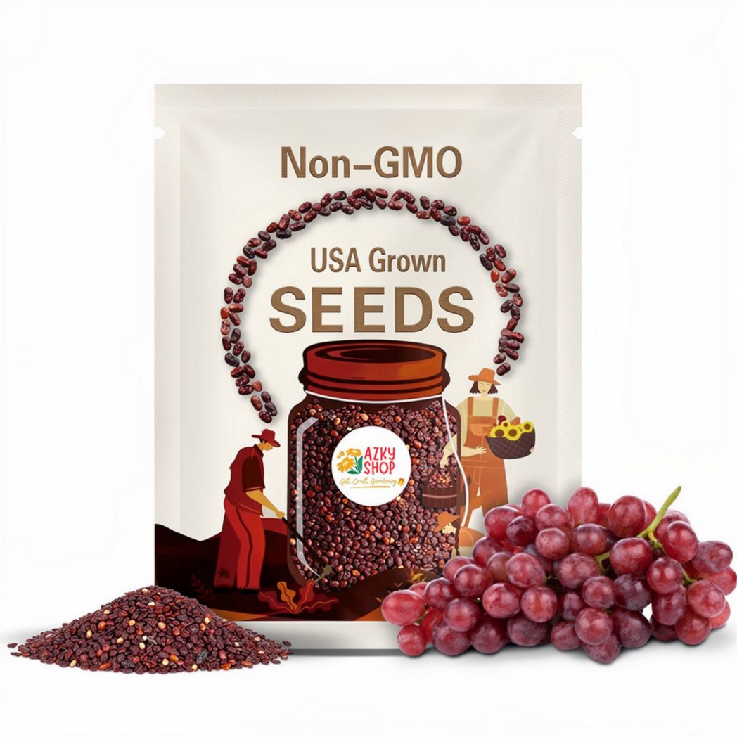 Sweet Red Grape Seeds | 20 Seeds | Grow Fruit-Bearing Vines for Fresh Grapes, Juicing, or Winemaking | Hardy Garden Plant