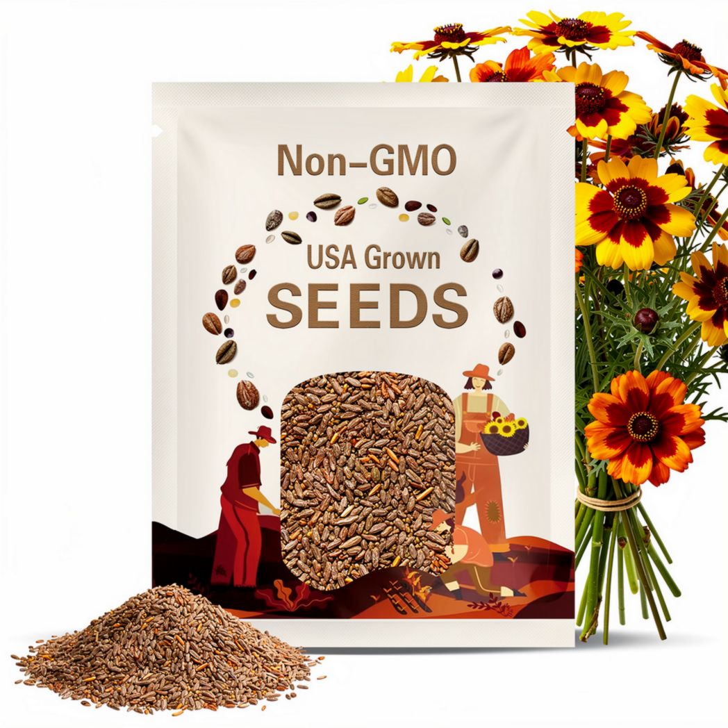 Plains Coreopsis Seeds | Coreopsis Tinctoria | Non-GMO | Flower Seeds | Seed Store | 1271