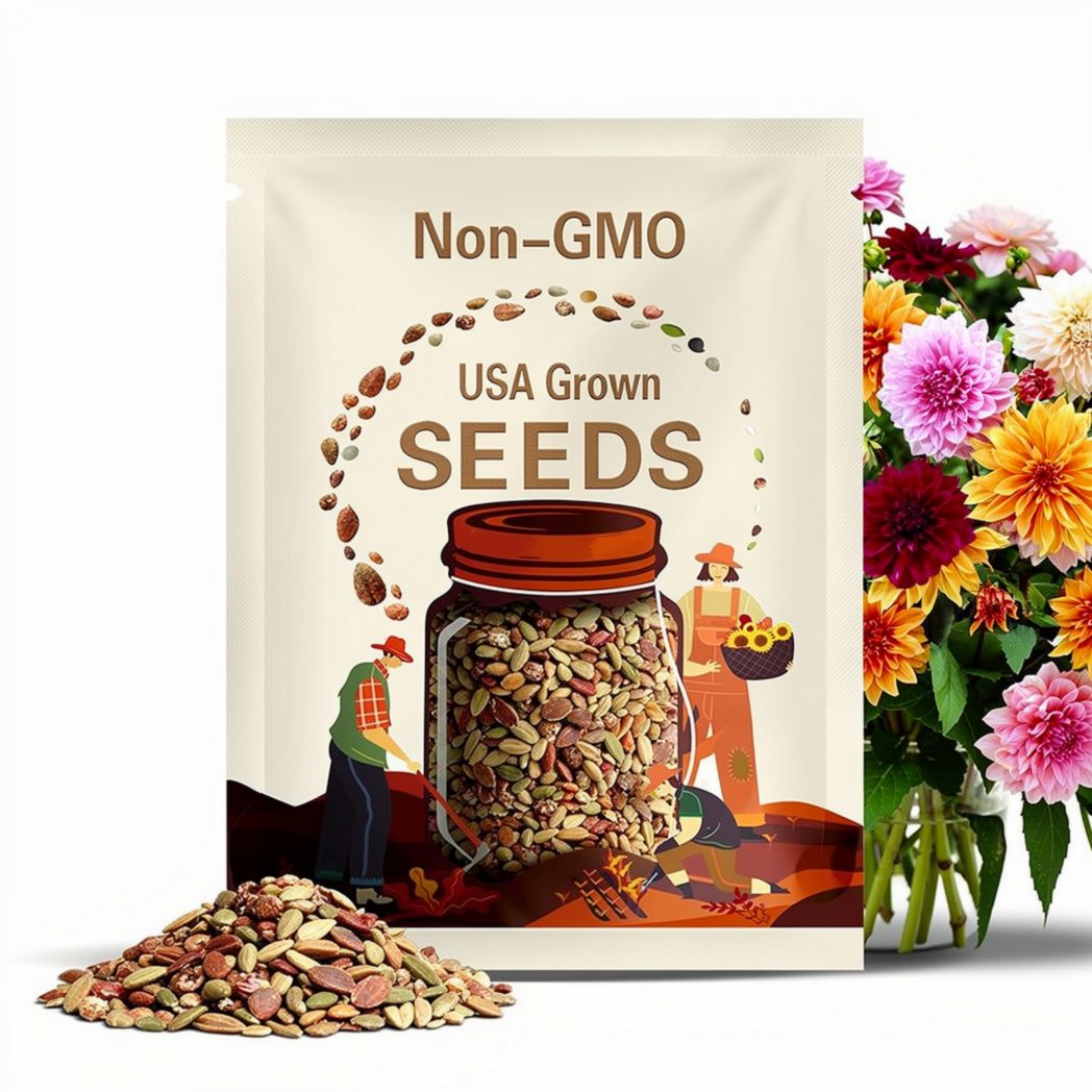 Dinnerplate Mix Dahlia Seeds -Pollinator Friendly- Open Pollinated - Heirloom - Flower Seeds - Mix Seeds to Plant - .#D082