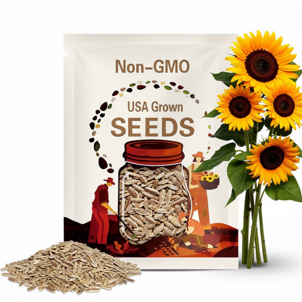 Giant Sunflower Seeds from 22 Foot Tall Mother Plant.  Cross Pollinated Genetics with USA Record Sunflower