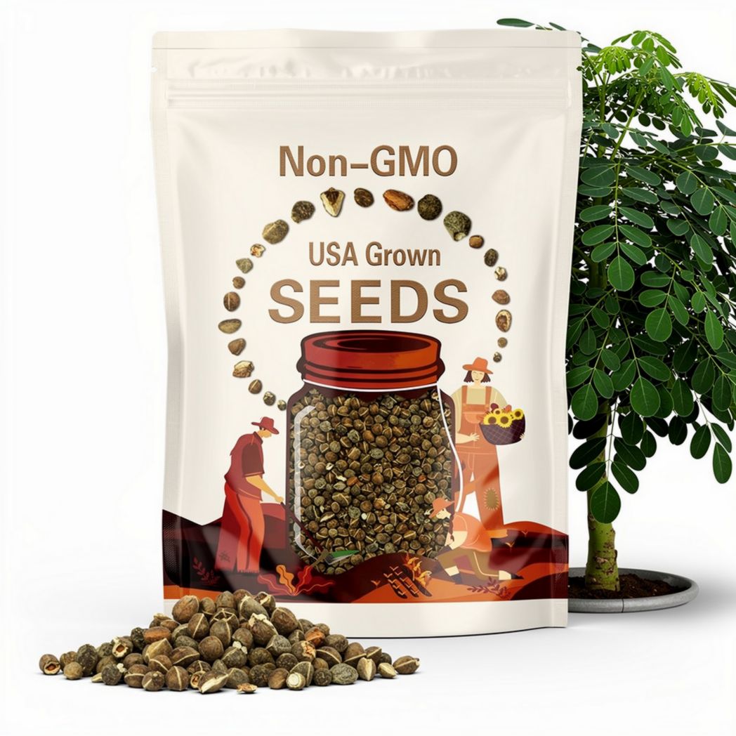 Moringa Seeds, 1000 Whole WINGLESS 10 oz. 100% Pure Natural Oleifera FREE SHIPPING! U.S.A Seller