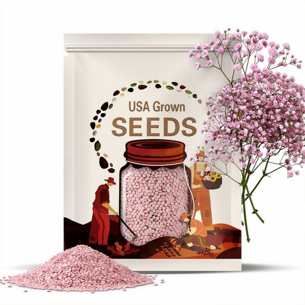 Light Pink Common Baby's Breath Seeds - Gypsophila paniculata - Authentic Seeds - Fast Growing - Cold Resistant - Easy To Grow -   #8011