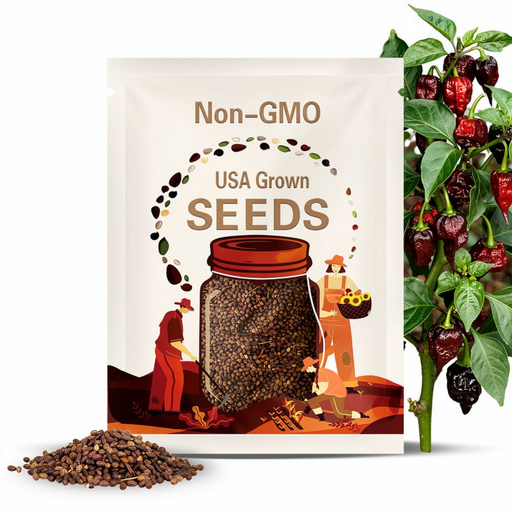 Moruga BlackJack Pepper Seeds - Non-GMO Organic Superhot Pepper. Great for gardening gift seeds, cooking and planting!
