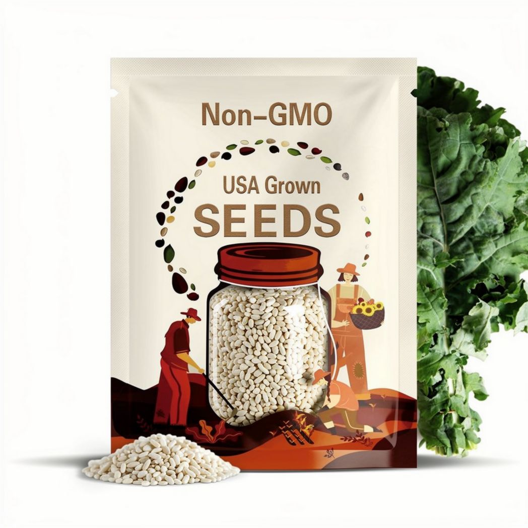 Organic White Russian Kale - One gram - Delicious ! Healthy ! Grown/Harvested in USA ! 2024 ! Specialty ! Greens !