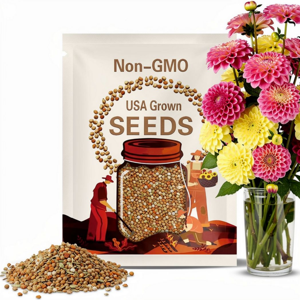 Small World Dahlia Seeds - Attracts Pollinators,Long Blooming Season,Vibrant Colors,Excellent Cut Flower,Plant in Spring