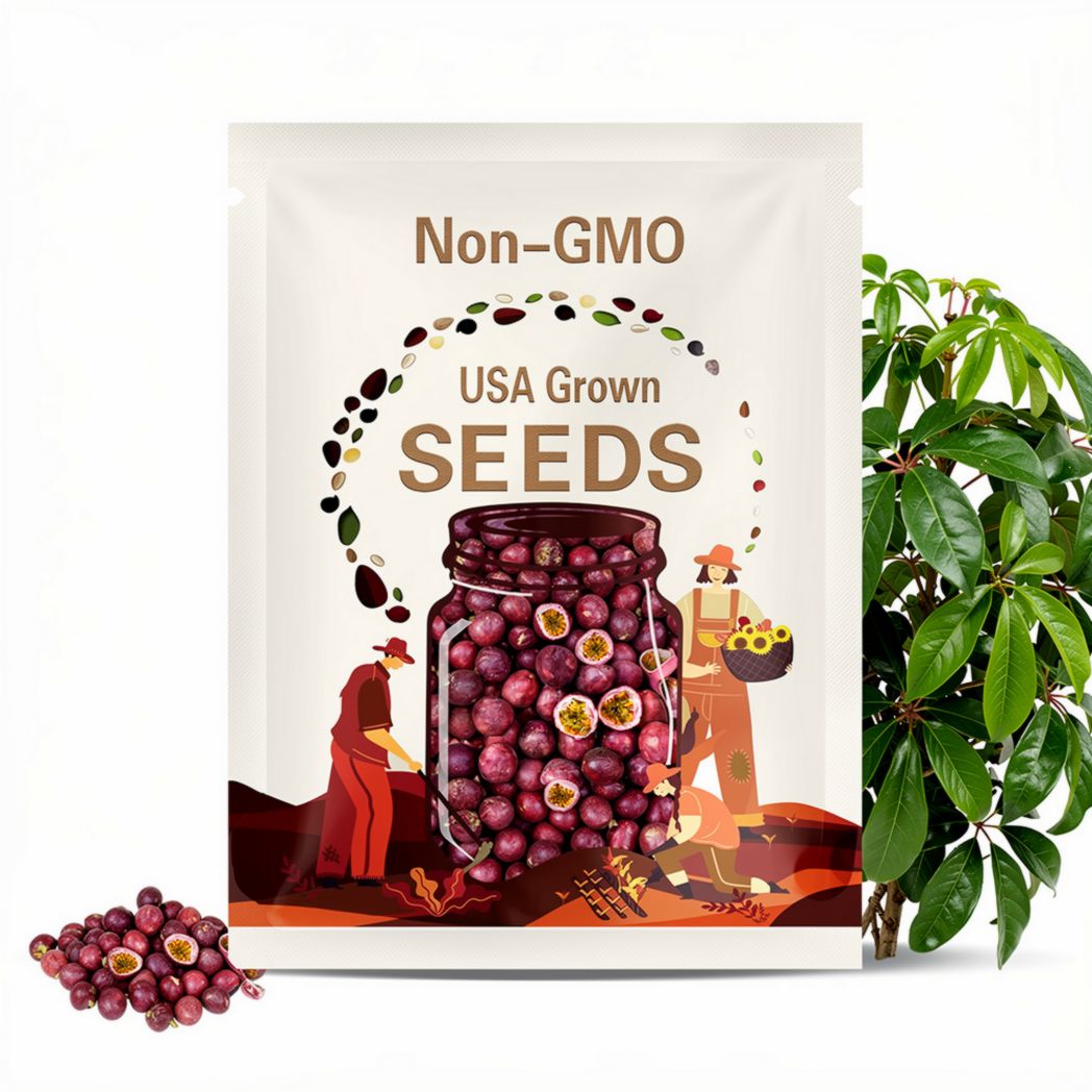 50 Passion Fruit Seeds  Edible Tropical Vine | Non-GMO Healthy Seeds | Fast Growing Exotic Fruit Plant | CZ Grain USA