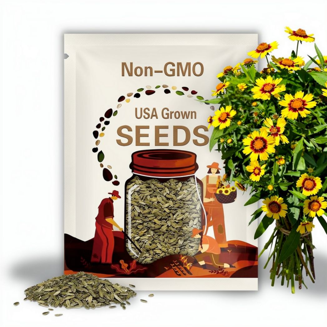 1000 Plains Coreopsis Seeds – Heirloom Non-GMO Wildflower for Pollinator Gardens, Borders & Containers
