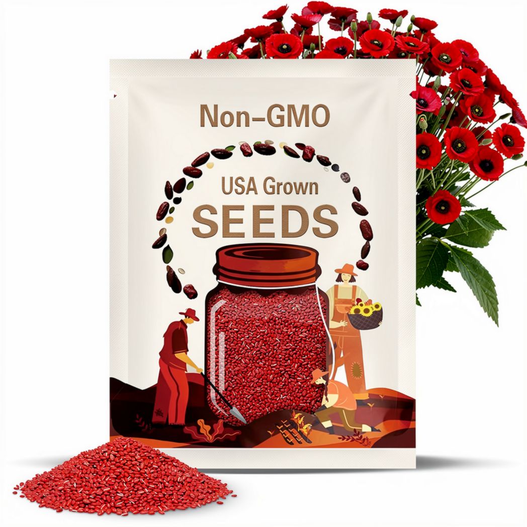 2000 Red Corn Poppy Flower Seeds Papaver rhoeas, Premium Non-GMO, Open Pollinated, US Grown Seed, Always Fresh!
