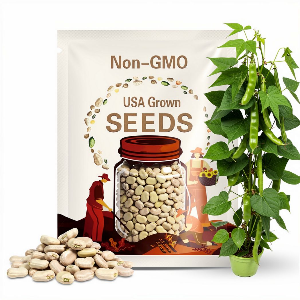 Lima Bean, Fordhook 242 Bean Seeds - Heirloom Seeds, Butter Beans, Bush Bean, Open Pollinated, Untreated, Non-GMO