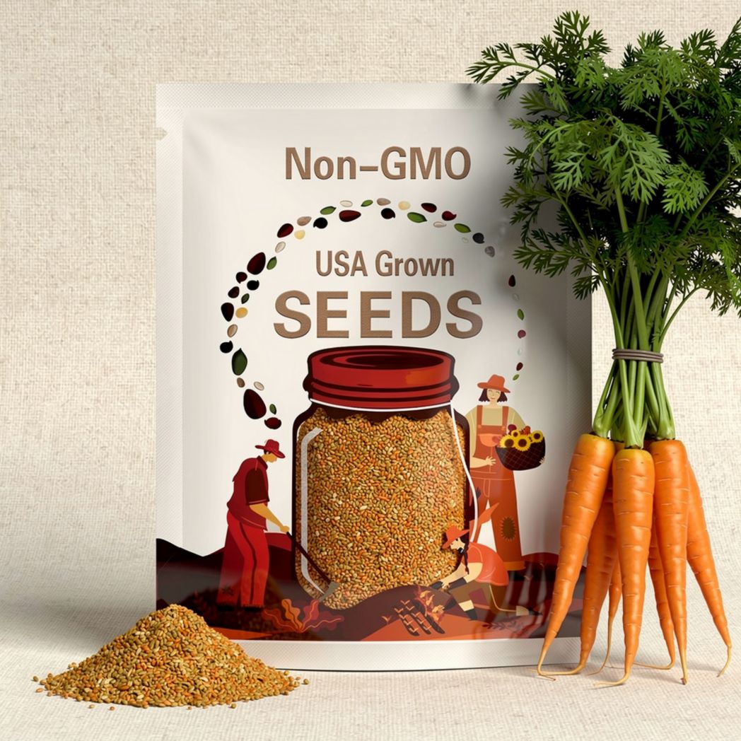 Organic Yellowstone pelleted carrot seeds - 100 Seeds ! USA !! Unique ! Easy plant !